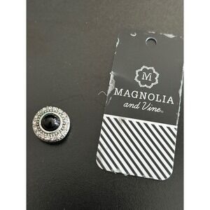 Interchangeable Jewelry Snap Black Rhinestone Halo Magnolia and Vine Mini Snap